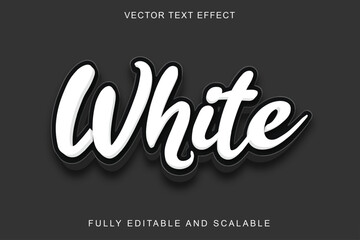 White 3d text effect