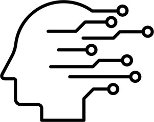 minimal artificial intelligent line icon