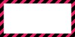 © Hasriani - Warning striped rectangular background, pink and black stripes on the diagonal, warning to be careful of potential danger. Border sign template pink and black Border warning construction. Warning back
