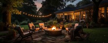On A Late Summer Or Fall Night, There Is An Outdoor Fire Pit In The Rear With Space For Lawn Chairs..