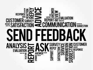 Send Feedback text word cloud, concept background