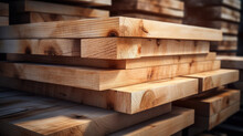 Wooden Boards, Lumber, Industrial Wood, Timber. Pine Wood Timber