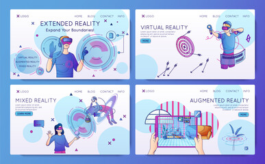 Wall Mural - cyberspace banners set