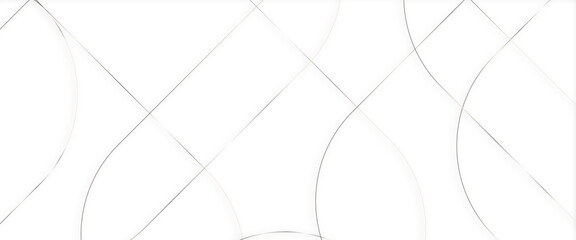 Wall Mural - abstract white circle shape with elegant white lines on white background, white business paper with 