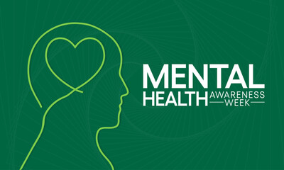 Wall Mural - Mental Health Week is observed every year in October, A mental illness is a health problem that significantly affects how a person feels, thinks, behaves, and interacts with other people.