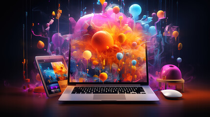 Wall Mural - Cyber monday celebration for the electronic world with huge discounts. Generative Ai