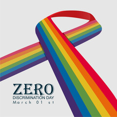 Zero Discrimination Day. March 1