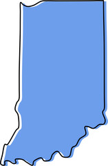 Sticker - indiana map, indiana vector, indiana outline, indiana stylized