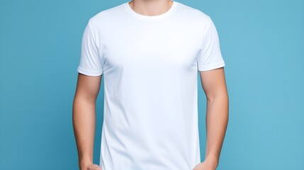 Handsome young man wearing a white casual t-shirt