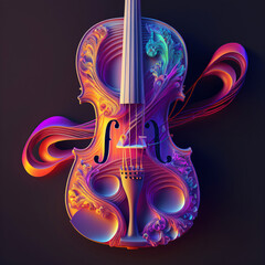 Wall Mural - modern music background with multicolor violin