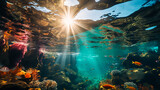Fototapeta Do akwarium - Under the sea, bright, unsplash