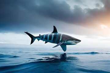 Wall Mural - shark in the sea