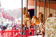 Merry-go-round Horses At A Theme Park