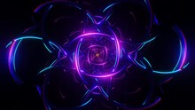 Vibrant Neon Rhythm: Rhythmic Flashing Disco Pattern In Seamless VJ Loop.