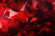 Abstract Red Crystal Background. 3d Rendering, 3d Illustration. Abstract Background Red Diamond, AI Generated