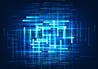 Poster - Technology background Use gradient stripes overlapping each other in a unique way. Refers to the technology of transmitting data through the Internet with large data and high speed.