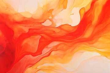 Wall Mural - beautiful red orange abstract background. drawn, hand painted aquarelle. wet watercolor pattern. art