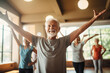 Preventive care, as a fitness instructor leads a group of seniors in gentle exercises, promoting wellness and vitality in the community