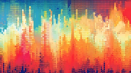 Wall Mural - design abstract digital pixel noise glitch background, error video tv damage.