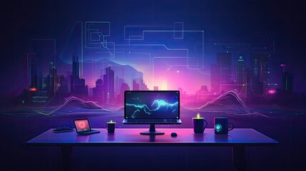 Web Developer Engineer Coding Full Stack developer computer person 2d illustration