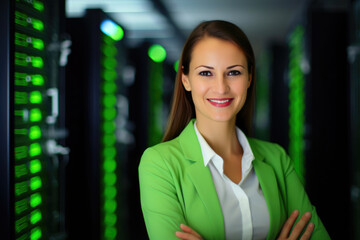 Modern IT Infrastructure: Female Network Admin at Work