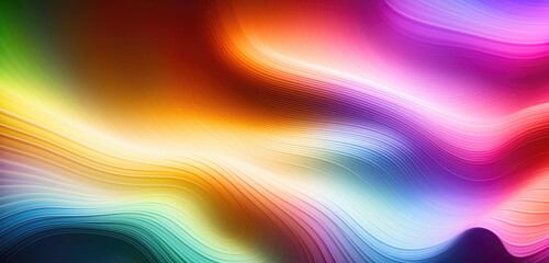Wall Mural - a mesmerizing abstract background featuring vibrant, undulating wavy lines in a spectrum of colors.