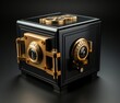 Safe for storing gold and currency, a case with an encryption lock. Made in AI