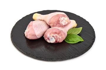 Sticker - Raw chicken legs, isolated on white background.