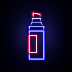 Wall Mural - Glowing neon line Marker pen icon isolated on brick wall background. Colorful outline concept. Vector