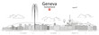Geneva cityscape line art vector illustration