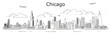 Chicago cityscape line art vector illustration