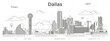 Dallas cityscape line art vector illustration