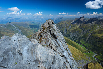 Sticker - The mountains, lakes, glaciers and landscapes of the upper Blenio Valley, near the village of Campo Blenio, Switzerland - August 2023.