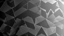 Black White Abstract Background. Geometric Shape. Lines, Triangles. 3d Effect. Light, Glow.