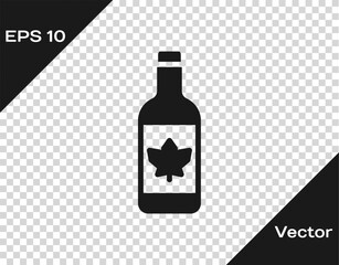 Poster - Black Beer bottle icon isolated on transparent background. Vector