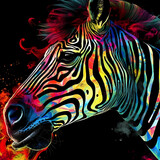 Fototapeta Dziecięca - A Multicolored Fantasy Zebra in Abstract Splendor