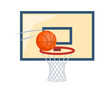 © Alena - Basketball. Ball flying into the basketball ring. Vector illustration.