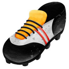 Isolated cute football soccer shoes in transparent background