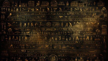 ancient egyptian hieroglyphs on ancient background created with generative ai