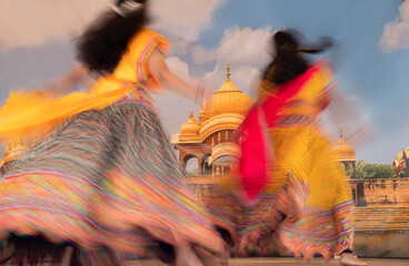 Indian dancer motion blur