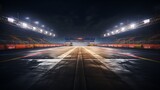 Fototapeta  - Photo of an illuminated race track at night, ready for action