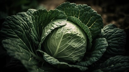 Wall Mural - Cabbage on the background. Created with Generative AI technology.