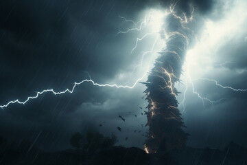 tornadoes in urban areas 3d rendering