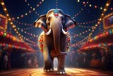 Fototapeta Fototapety sport - Circus elephant. Ai art