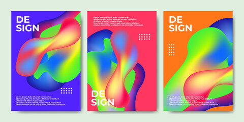Abstract colorful poster design with gradient and wavy shape