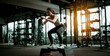 © Monster Ztudio - Young Sportive Woman Workout Exercising with Jumping Step Platform at Fitness Center or Gym. Fitness and Wellness Concept