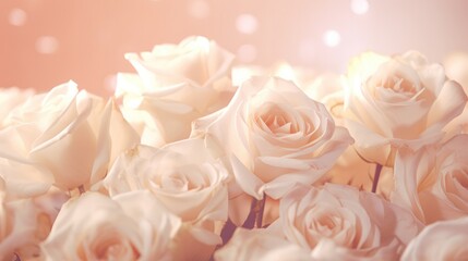 Illustration of closeup multiple rose background