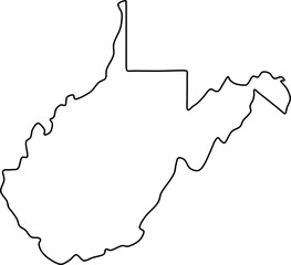 Wall Mural - west virginia map, west virginia vector, west virginia outline, west virginia