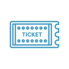 Wall Mural - Digital png illustration of blue ticket with text on transparent background