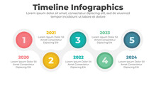 Business Timeline Infographic Design Elements And Flowchart 5 Steps
